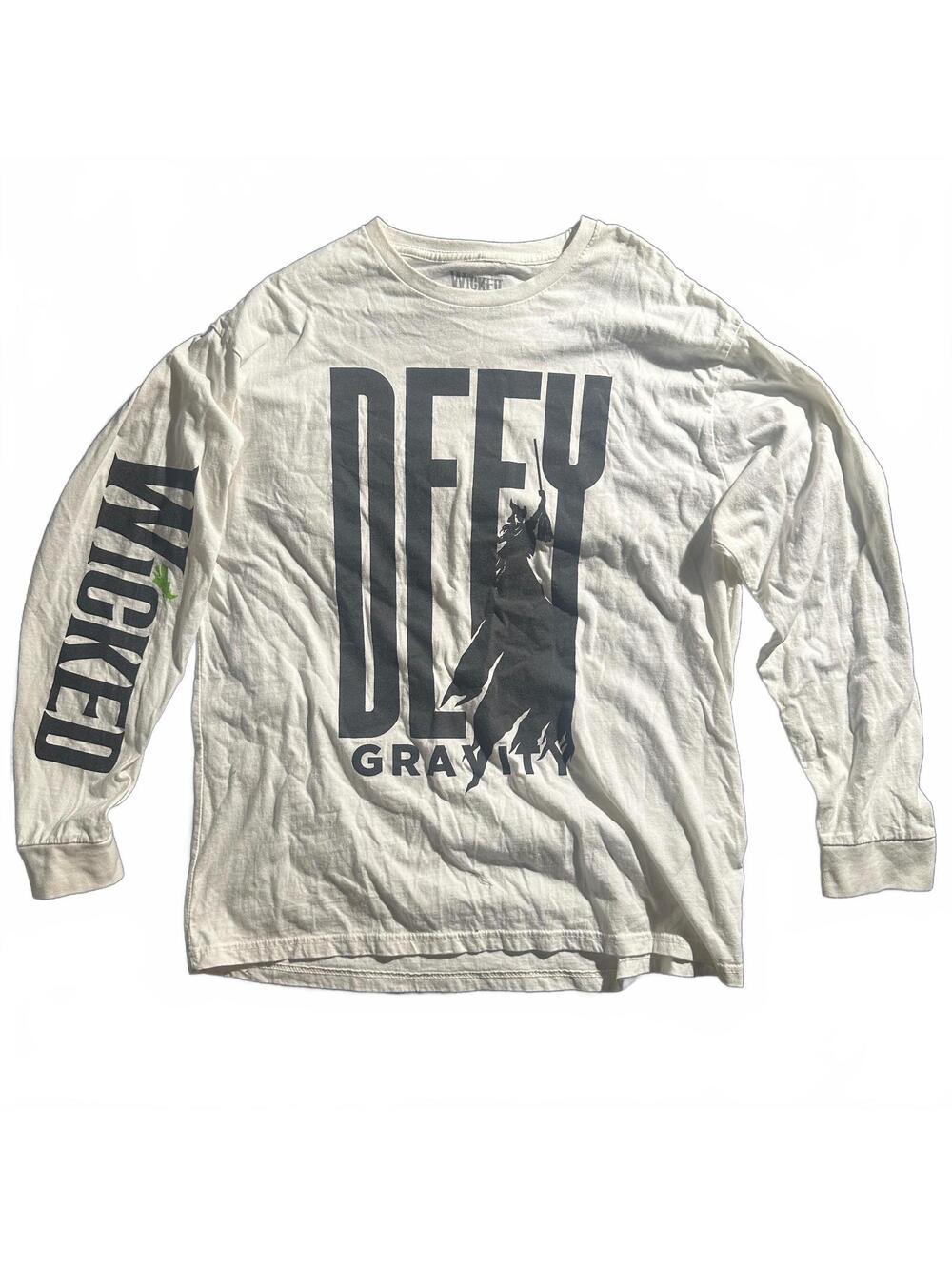 Wicked Men's XL "Defy Gravity" White Long Sleeve Tee